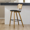 Dorsa Counter Stool in Black Hron Leather