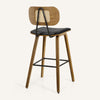 Dorsa Counter Stool in Black Hron Leather