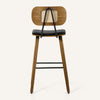 Dorsa Counter Stool in Black Hron Leather