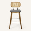 Dorsa Counter Stool in Gray Hron Leather