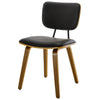 Dorsa Dining Chair in Black Hron Leather, Leather Backrest