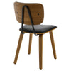 Dorsa Dining Chair in Black Hron Leather, Leather Backrest