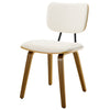 Dorsa Dining Chair in Cream Hron Leather, Leather Backrest