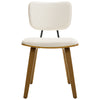 Dorsa Dining Chair in Cream Hron Leather, Leather Backrest
