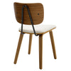 Dorsa Dining Chair in Cream Hron Leather, Leather Backrest