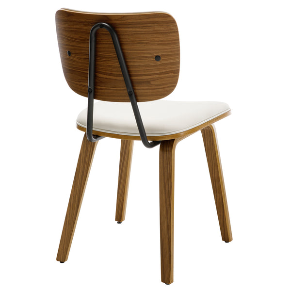 Dorsa Dining Chair in Cream Hron Leather, Leather Backrest