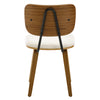 Dorsa Dining Chair in Cream Hron Leather, Leather Backrest