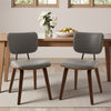 Dorsa Dining Chair in Gray Hans Leather, Leather Backrest