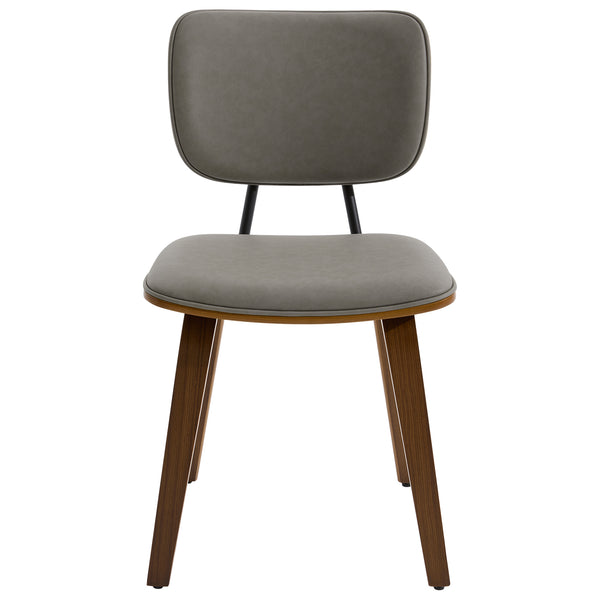 Dorsa Dining Chair in Gray Hans Leather, Leather Backrest