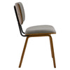 Dorsa Dining Chair in Gray Hans Leather, Leather Backrest