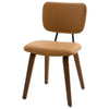 Dorsa Dining Chair in Mud Hans Leather, Leather Backrest