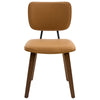 Dorsa Dining Chair in Mud Hans Leather, Leather Backrest