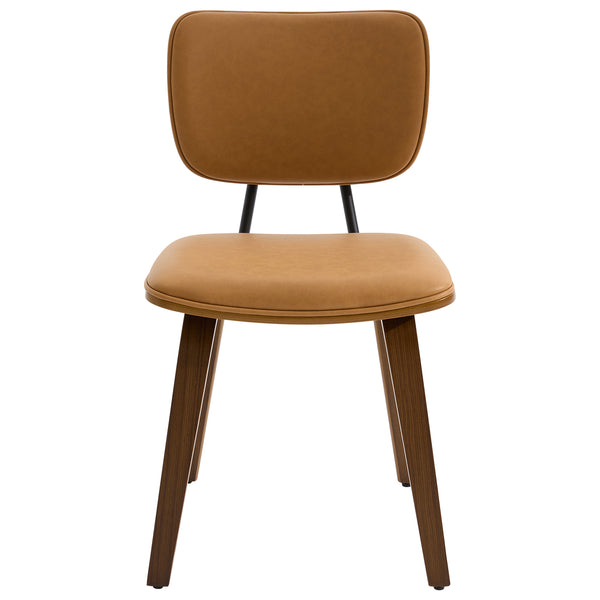 Dorsa Dining Chair in Mud Hans Leather, Leather Backrest