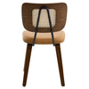 Dorsa Dining Chair in Mud Hans Leather, Rattan Backrest