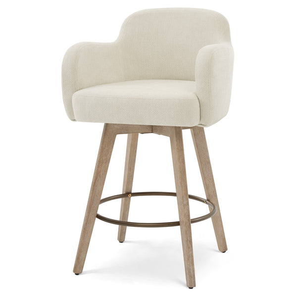 Duzaly Counter Stool in Beige Fiano Fabric