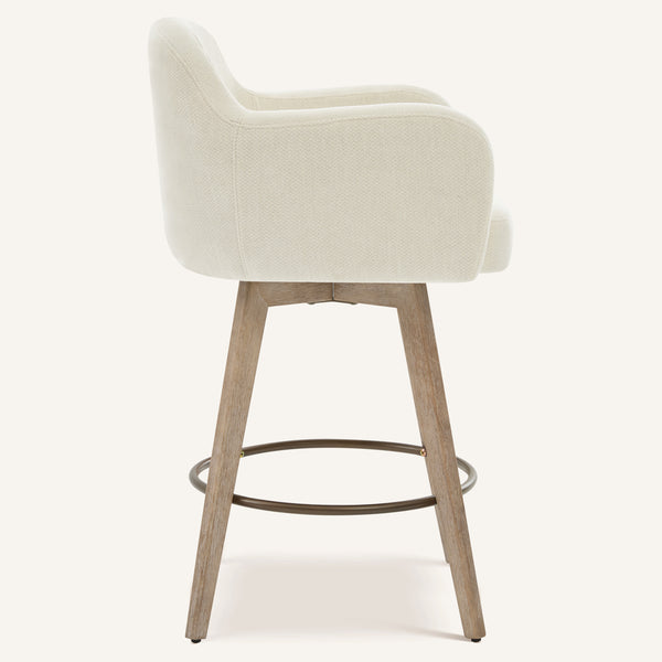 Duzaly Counter Stool in Beige Fiano Fabric