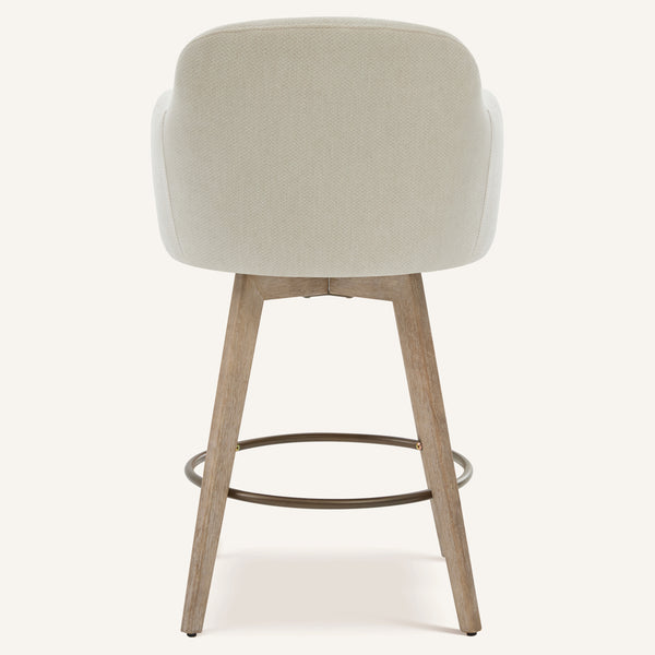 Duzaly Counter Stool in Beige Fiano Fabric
