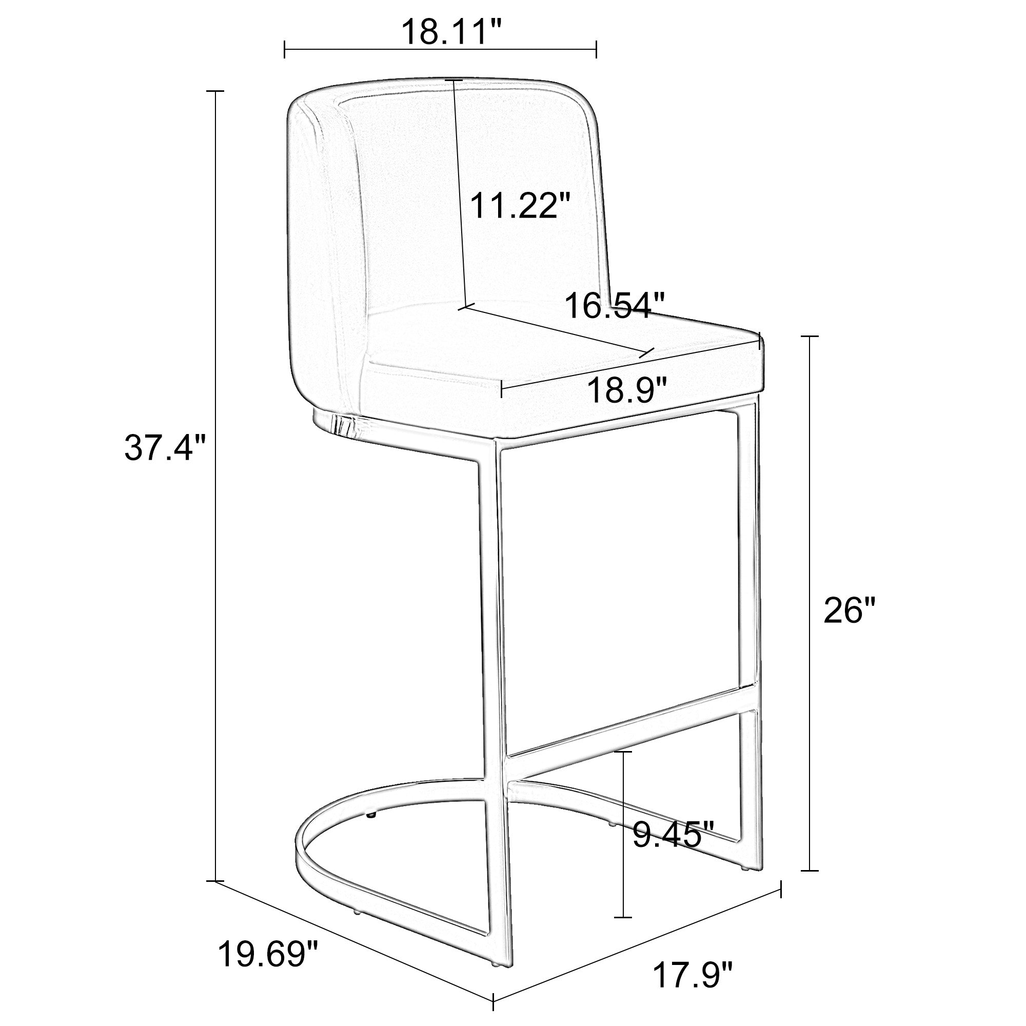 Embrapa bar stool dimensions