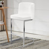 Embrapa bar stool with backrest, Beige-Velvet, 26"