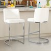 Embrapa bar stool with backrest, Beige-Velvet, 26"