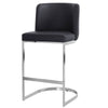 Embrapa bar stool with backrest, Black-Leather, 26"