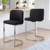 Embrapa bar stool with backrest, Black-Leather, 26"