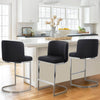 Embrapa bar stool with backrest, Black-Leather, 26"