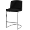 Embrapa bar stool with backrest, Black-Velvet, 26"