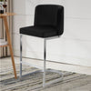 Embrapa bar stool with backrest, Black-Velvet, 26"