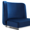 Embrapa bar stool with backrest, Blue-Velvet, 26"