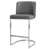 Embrapa bar stool with backrest, Gray-Leather, 26"