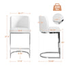 Embrapa bar stool with backrest, White-Leather, 26"