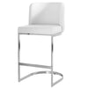 Embrapa bar stool with backrest, White-Leather, 26"