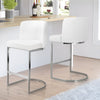 Embrapa bar stool with backrest, White-Leather, 26"