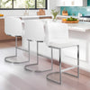 Embrapa bar stool with backrest, White-Leather, 26"