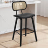 Freisa bar stool with backrest, Black, 26"