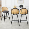 Giallo bar stool with backrest, Gray-Leather/Bar Height