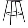 Giallo bar stool with backrest, Gray-Leather/Counter Height