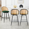 Giallo bar stool with backrest, Green-Fabric/Counter Height