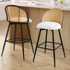 Giallo bar stool with backrest, White-Fabric/Bar Height