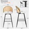 Giallo bar stool with backrest, White-Leather/Bar Height