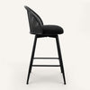 Giallo II Bar Stool in Black Sacy Fabric, Counter Height
