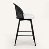 Giallo II Bar Stool in Cream Ribol Leather, Counter Height