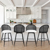Giallo II Bar Stool in Cream Ribol Leather, Counter Height