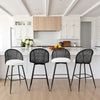 Giallo II Bar Stool in White Sacy Fabric, Bar Height