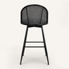 Giallo II Bar Stool in White Sacy Fabric, Bar Height