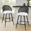 Giallo II Bar Stool in White Sacy Fabric, Counter Height