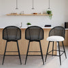 Giallo II Bar Stool in White Sacy Fabric, Counter Height