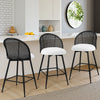 Giallo II Bar Stool in White Sacy Fabric, Counter Height