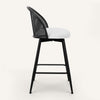 Giallo II Bar Stool in White Sacy Fabric, Counter Height